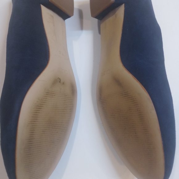 J. CREW NAVY BLUE SUEDE FLAT SHOES sz 7.5 women - Picture 4 of 9